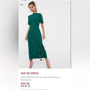 ASOS midi forest green dress